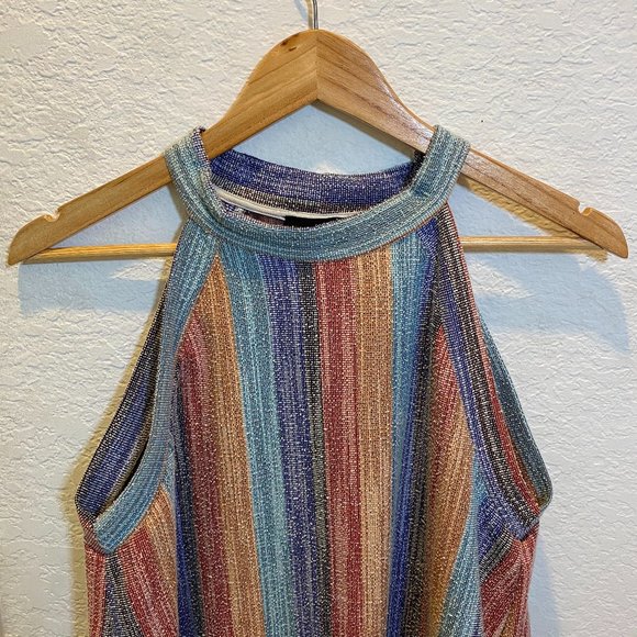 W5/Anthropologie | Boho Striped Halter Top - Picture 1 of 9